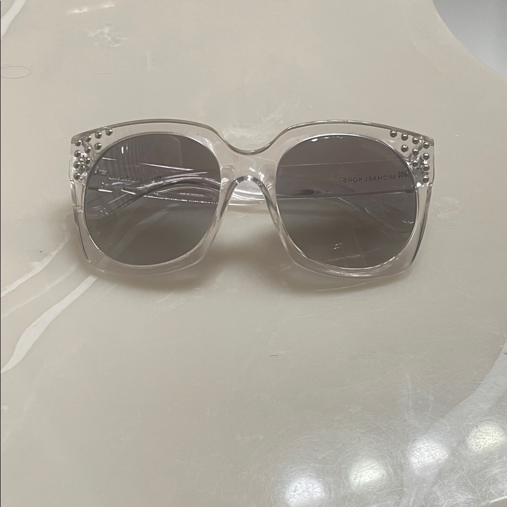 Michael Kors Clear Sunglasses with Studded Accents